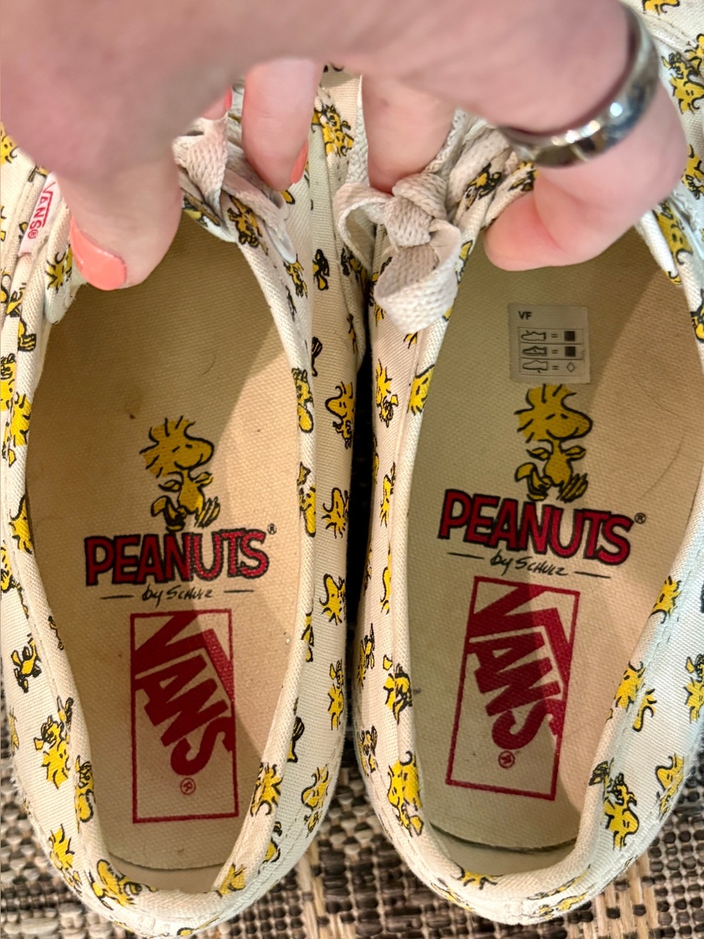 Vans x Peanuts 2017 Woodstock Authentic White Yellow Sneakers Women’s 8 Men’s 6 - Picture 14 of 14